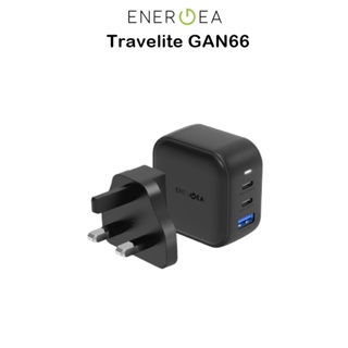 Energea Travelite GaN66W PD66W/PPS44W &amp; USB-A QC3.0 36W หัวชาร์จเกรดพรีเมี่ยม สำหรับ อุปกรณ์ที่รองรับ Type-C/Type A
