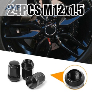⚡NEW 8⚡Wheel Nuts 12x1.5 Black Wheel Nuts 19mm(3/4") 3/4" Hex Conical 60 Degree Seat