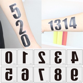 【สติกเกอร์เวทย์มนตร์】สติกเกอร์รอยสักชั่วคราว ขนาดเล็ก กันน้ํา ติดทนนาน 0-9 ตัวเลข