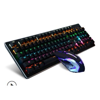 Bluetooth-compatible Wired Dual Mode 60 RGB Light Mechanical Gaming Keyboard for Laptop Tablet Mobile Phones