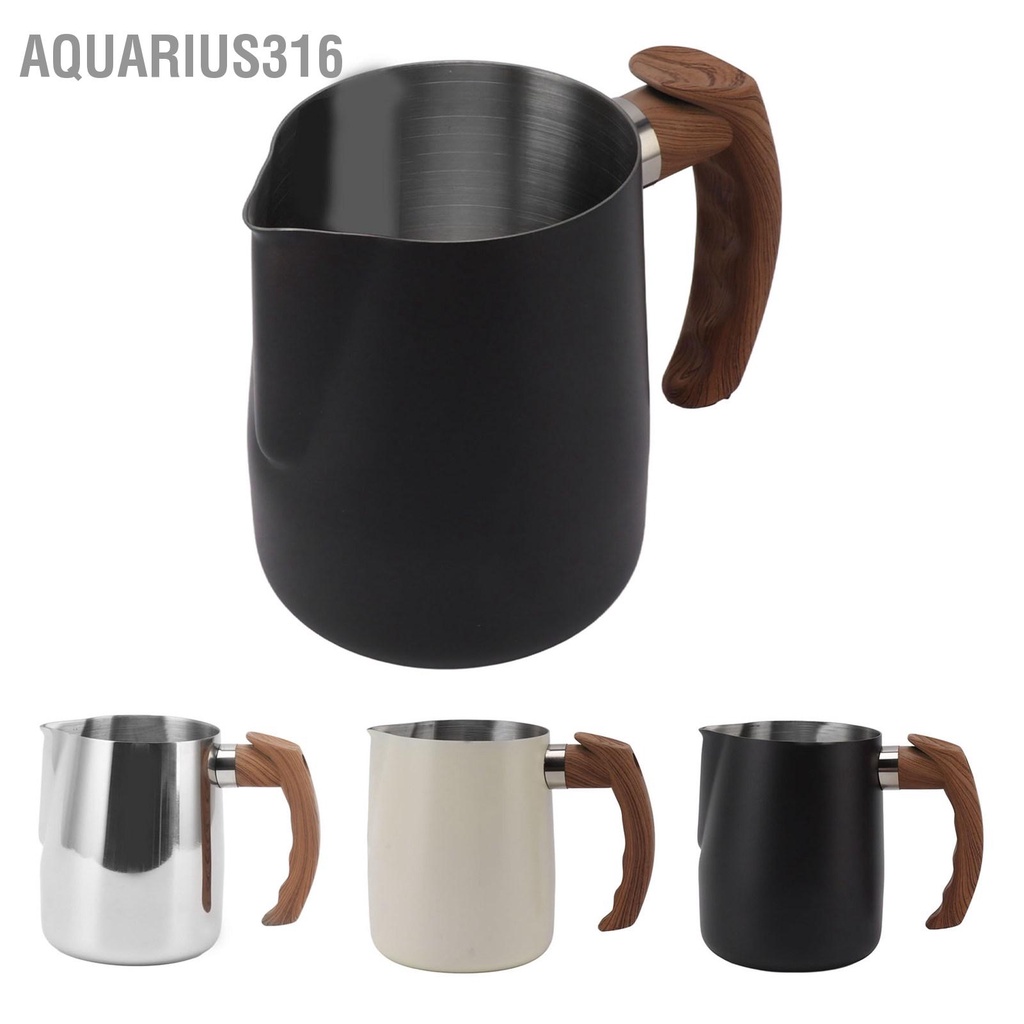 aquarius316-ถ้วยตีฟองนมขนาดภายใน-304-สแตนเลสแบบหยดหัดดื่มเหยือกนึ่งกาแฟพร้อมที่จับ