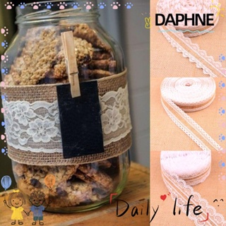 Daphne ริบบิ้นผ้ากระสอบลูกไม้ 2 เมตรสําหรับตกแต่งบ้านงานแต่งงาน Diy