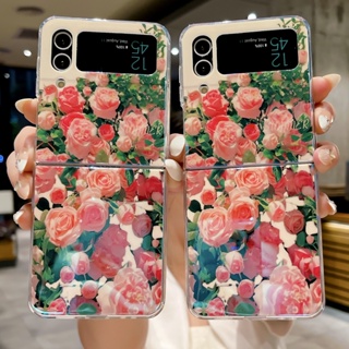 เคสโทรศัพท์มือถือ ลายดอกไม้ สําหรับ Samsung Galaxy Z Flip4 Z Flip3 Z Flip4 Z Flip3