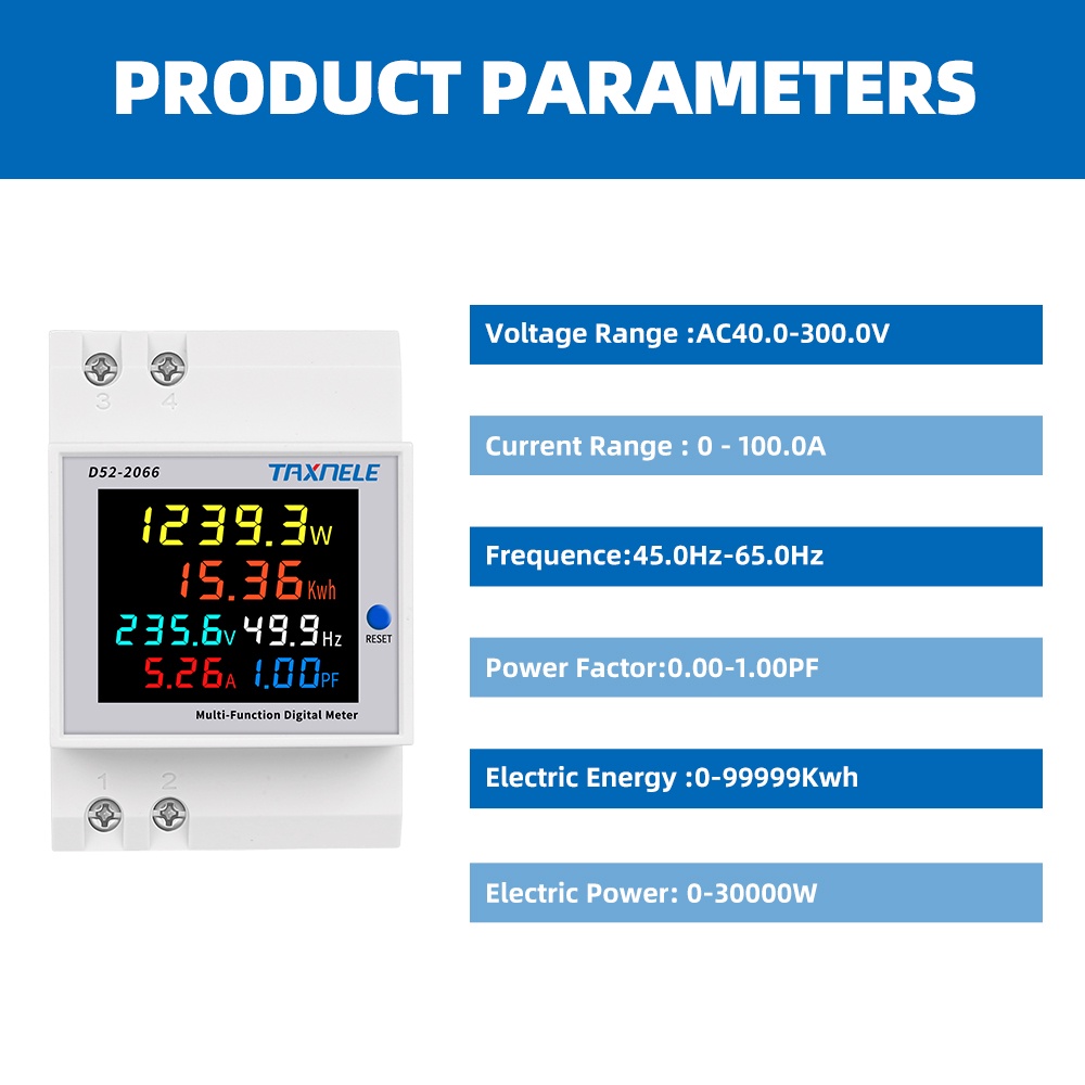 6IN1 AC monitor 220V 100A Voltage Current Power Factor Active KWH ...