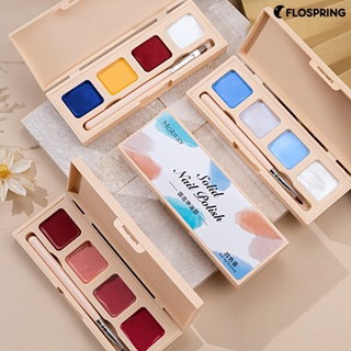 Flospring พาเลทสีทาเล็บเจล 4 ช่อง เป็นมิตรกับสิ่งแวดล้อม น้ําหนักเบา ไม่ระคายเคือง หลายสไตล์ 1 ชุด