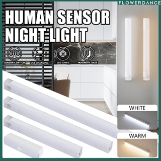 Led Motion Sensor Light ไฟกลางคืนไร้สาย Type-c แท่นชาร์จติดผนังตู้ครัวห้องน้ำบันได Motion Sensor โคมไฟ LED ดอกไม้