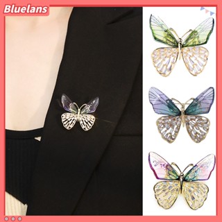 【 Bluelans 】เข็มกลัดคริสตัลเทียม รูปผีเสื้อ แวววาว กันสนิม อเนกประสงค์ สไตล์วินเทจ