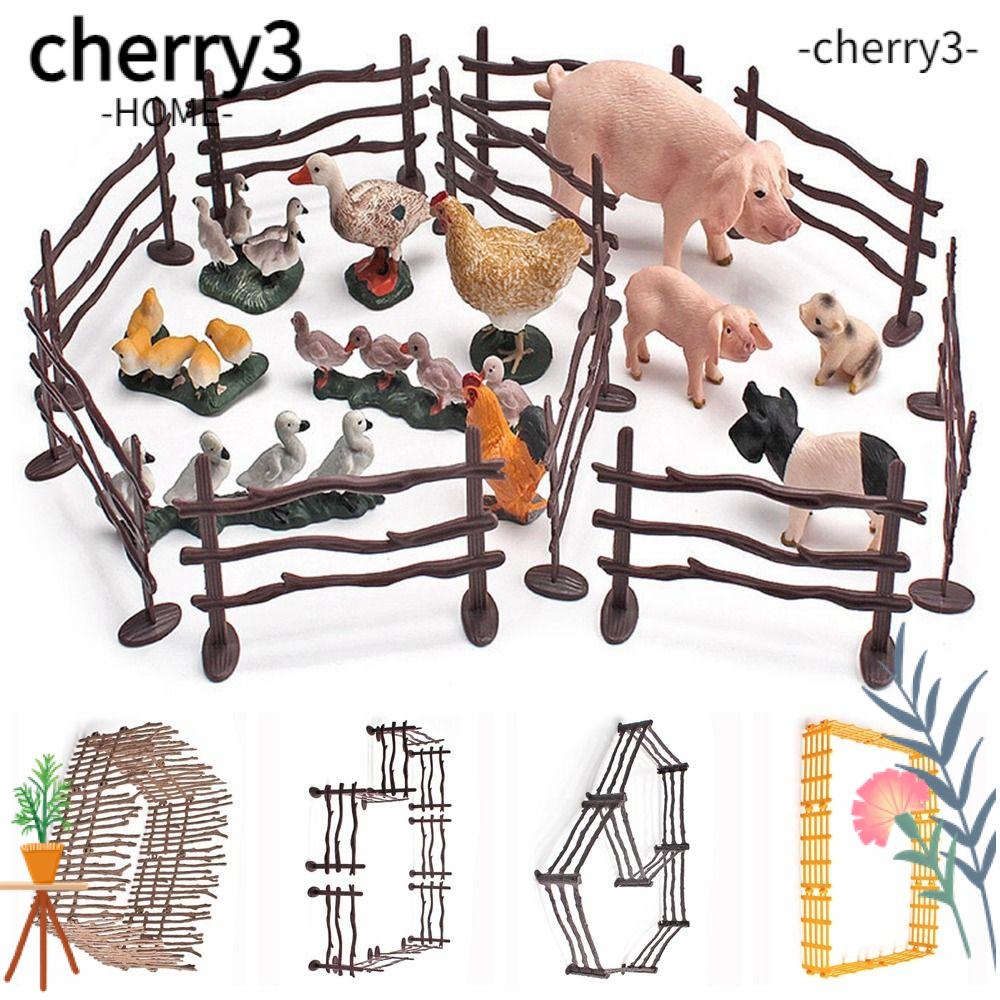cherry3-โมเดลรั้วไม้เทียม-หลากสี-สําหรับตกแต่งโต๊ะทราย-10-20-ชิ้น