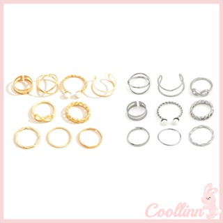Coo ชุดแหวนมุก ซ้อนกันได้ สไตล์วินเทจ สําหรับเด็กผู้หญิง 9 ชิ้น