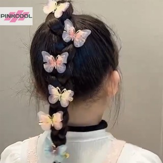 Pinkcool กิ๊บติดผมแฟชั่น ลายผีเสื้อน่ารัก เครื่องประดับ สําหรับเด็กผู้หญิง 2 ชิ้น