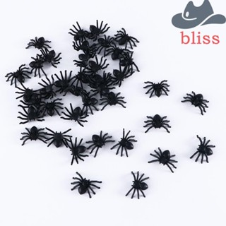 Bliss แมงมุมปลอม เสมือนจริง ปลอดสารพิษ พลาสติก สีดํา อุปกรณ์ประกอบฉาก ปาร์ตี้ ฮาโลวีน