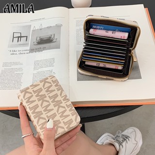 AMILA ใหม่ผู้ถือบัตรประณีตสุภาพสตรี แฟชั่นย้อนยุคของยุโรปและอเมริกา ที่ใส่การ์ดความจุขนาดใหญ่ช่องเสียบการ์ดหลายช่อง