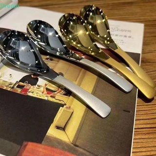 &lt;Dream&gt; ช้อนซุปสเตนเลส สีทอง สีเงิน สําหรับตักกาแฟ บนโต๊ะอาหาร ลดราคา