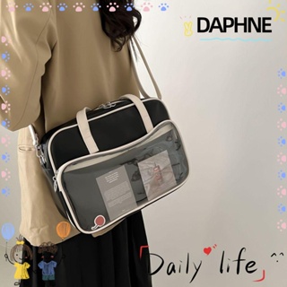 Daphne กระเป๋าสะพายไหล่ PVC หนัง PU ใส ทรงสี่เหลี่ยม กันน้ํา มีซิป จุของได้เยอะ สําหรับผู้หญิง
