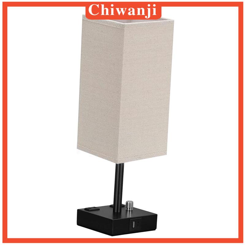 chiwanji-โคมไฟข้างเตียง-พร้อมพอร์ต-usb-พร้อมฐานโลหะ-สีดํา-สําหรับห้องนอน