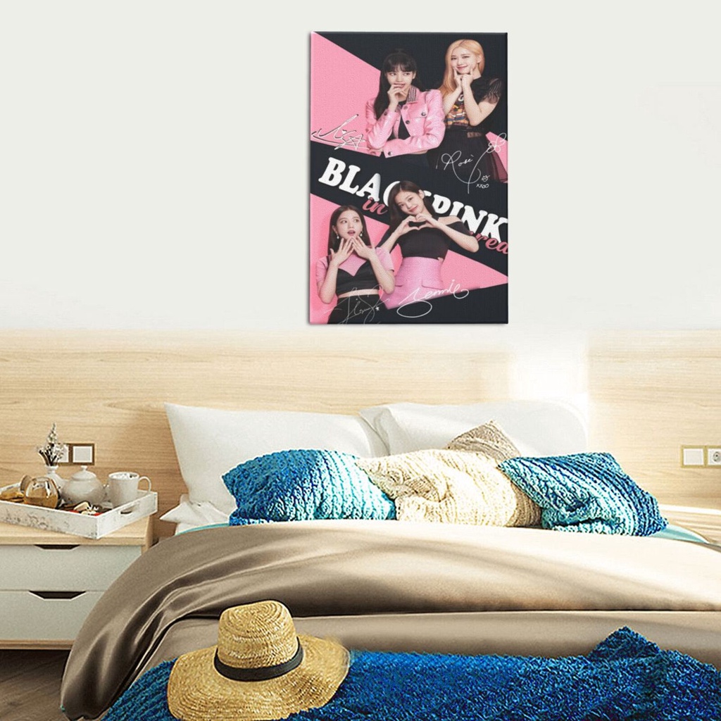 blackpink-ภาพวาดผ้าใบ-ตกแต่งผนังบ้าน-โปสเตอร์ศิลปะ-ของขวัญสําหรับเด็กชายและเด็กหญิง-ห้องนอน