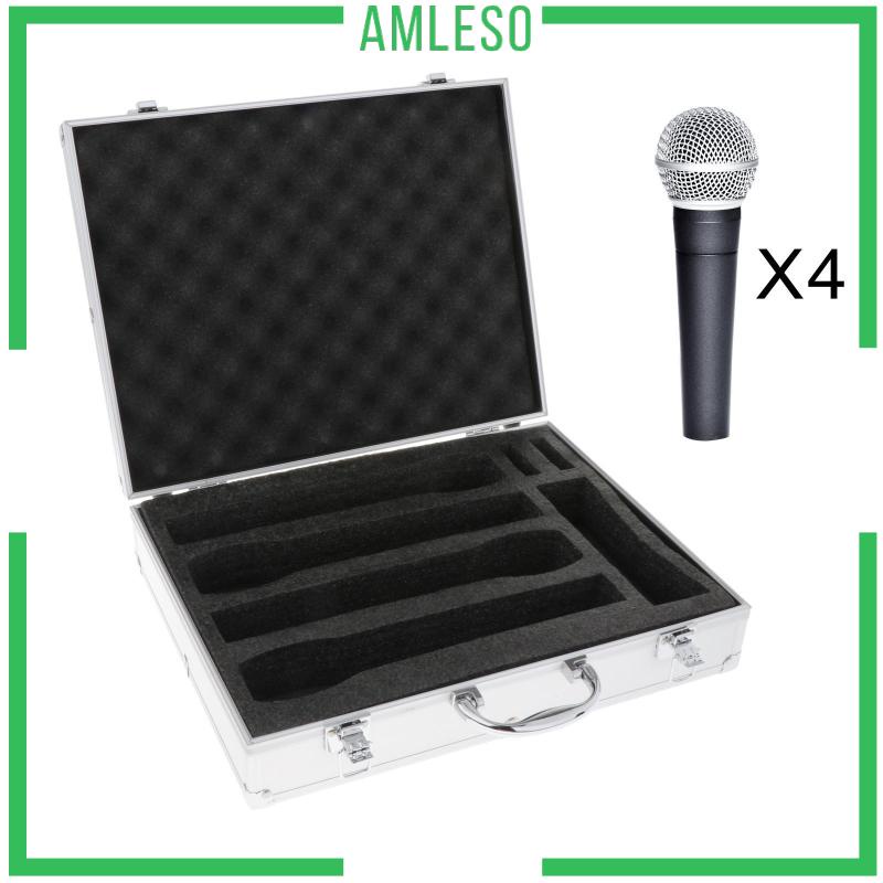 amleso-กล่องเคสโฟมอลูมิเนียม-แบบแข็ง-สําหรับใส่ไมโครโฟน-ร้องเพลง-ถ่ายทอดสด-บนเวที