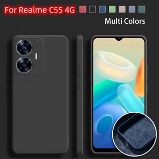 เคสโทรศัพท์ซิลิโคน TPU แบบนิ่ม ทรงสี่เหลี่ยม กันกระแทก สําหรับ Realme C55 4G C 55 RealmeC55