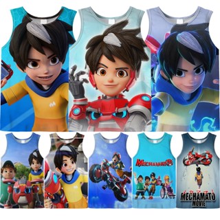 Mechamato เสื้อยืดแขนกุด พิมพ์ลายการ์ตูน 3D แฟชั่น สําหรับเด็กผู้ชาย อายุ 3-13 ปี