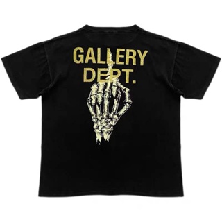 【hot sale】【hot sale】มาใหม่ GALLERY DEPT เสื้อยืดลําลอง แขนสั้น คอกลม พิมพ์ลายโครงกระดูก แฟชั่นฤดูร้อน สําหรับผู้ชาย ผู้ห