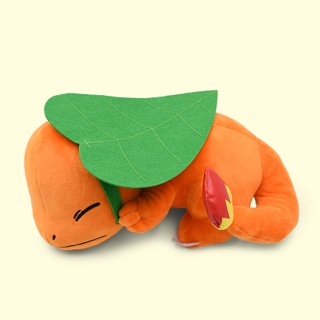 ((พร้อมแท็ก) หมอนตุ๊กตาเอลฟ์นอนหลับ รูปมังกรไฟน้อย ใบไม้สีเขียว