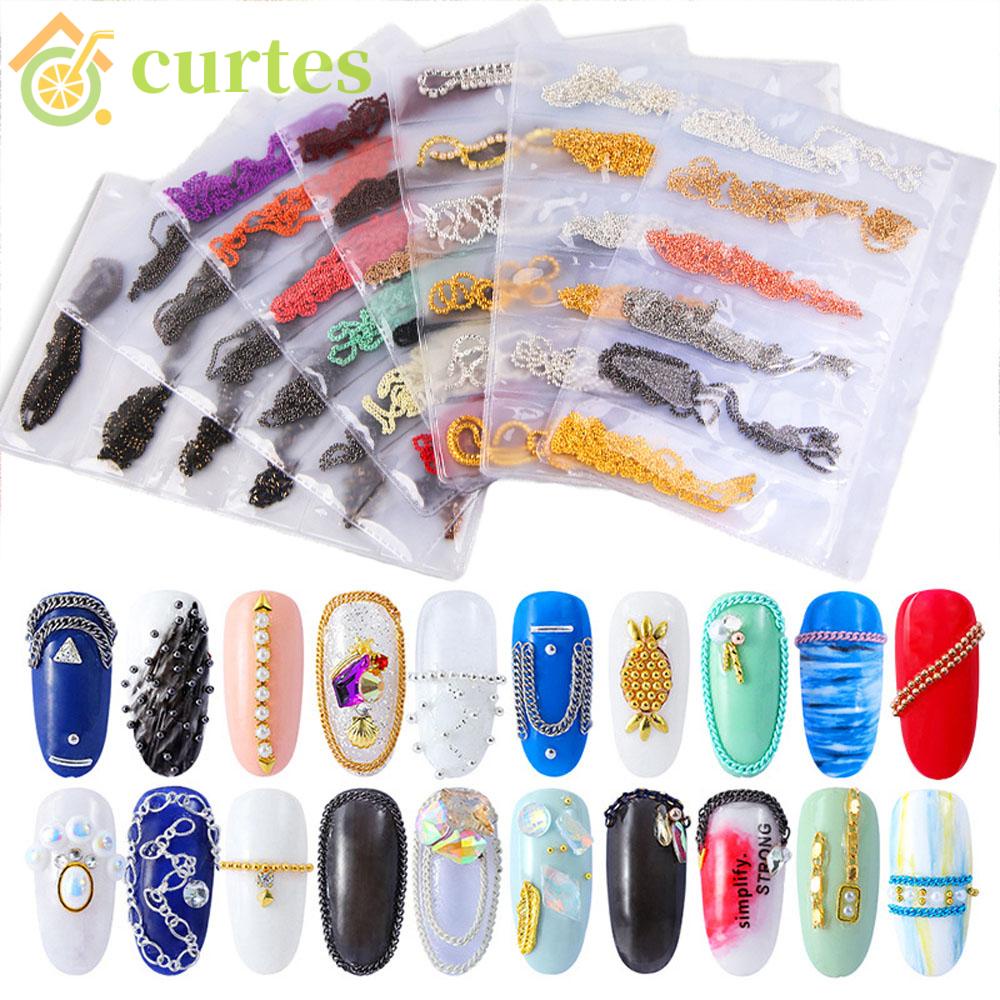 curtes-ลูกปัดโลหะ-3d-หลากสีสันสําหรับตกแต่งเล็บ