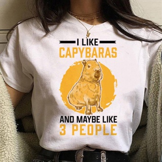 Capybara เสื้อยืด พิมพ์ลายกราฟฟิคอนิเมะ Y2K สไตล์ญี่ปุ่น สําหรับผู้หญิง