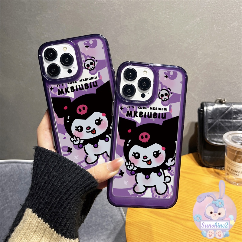 เคสโทรศัพท์มือถือแบบใส-กันกระแทก-ลายคุโรมิ-สีม่วง-สําหรับ-iphone-11-14-13-12-pro-max