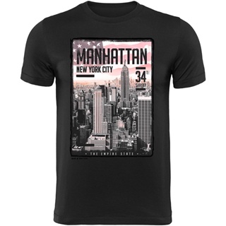 【hot sale】เสื้อยืดคอกลม พิมพ์ลายกราฟฟิค New York Manhattan แบบเรียบง่าย แฟชั่นฤดูร้อน สําหรับผู้ชาย XXXL