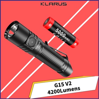 Klarus G15 V2 ไฟฉาย LED พลังงานสูง XHP70.2 LED สูงสุด 4200 ลูเมน ชาร์จ USB พร้อมไฟฉายแบตเตอรี่ 21700 5000mAh