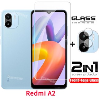 2 in 1 ฟิล์มกระจกนิรภัยกันรอยหน้าจอ เลนส์ด้านหลัง 2 in 1 สําหรับ Redmi A2 2023 A2 A1 A 2 1 RedmiA2 2023