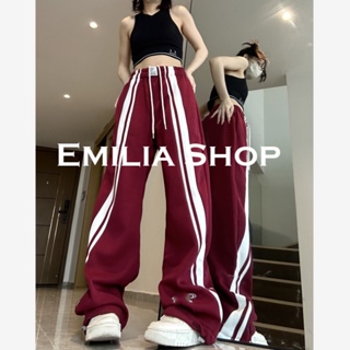 EMILIA SHOP กางเกงขายาว กางเกงเอวสูง ผู้หญิงสไตล์เกาหลี เสื้อผ้าแฟชั่นผู้หญิง 2023 ใหม่ A23L0GN 0515