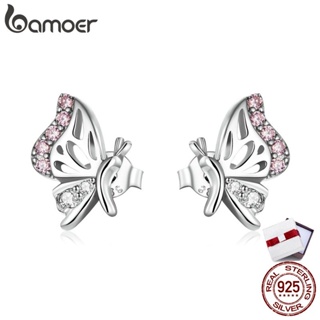 Bamoer Silver 925 Delicate Butterfly Earrings Fashion Jewellery Gifts For Women BSE574