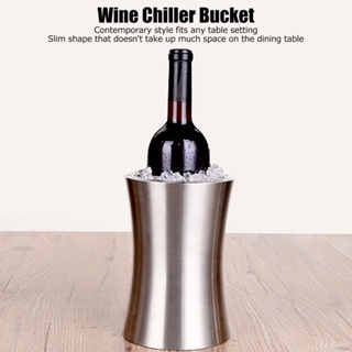 [EPAY] ถังไวน์เย็น สเตนเลส ทรงสลิม ความจุ 2 ลิตร สีเงิน สําหรับบาร์