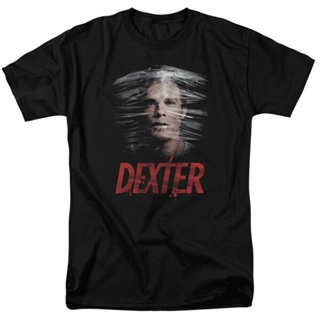 หยิน1  [S-5XL] เสื้อยืดลําลอง แขนสั้น พิมพ์ลาย Dexter Plastic Wrap s Licensed Classic TV Merch Serial Killer สีดํา สําหร