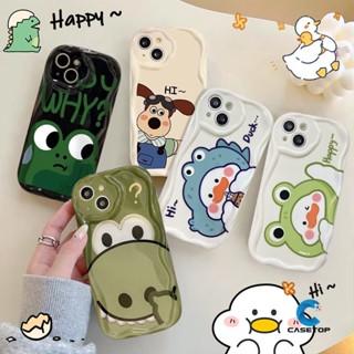 เคสโทรศัพท์มือถือ ขอบโค้ง ลายการ์ตูนลูกสุนัข เป็ด 3D สําหรับ Oppo A17 A57 A5s A3s A53 2020 A54 A5 A17K A77S A7 A1K A12 A55 A16s A15s A9 A15 A77 A16