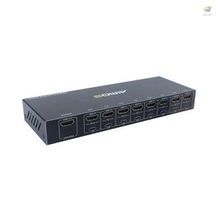 Aimos 8 in 1 สวิตช์ HDMI KVM แชร์จอภาพ คีย์บอร์ด เมาส์ เครื่องพิมพ์ among 8 Hosts 4K@30Hz เสียง และเอาท์พุตซิงค์วิดีโอ สีดํา