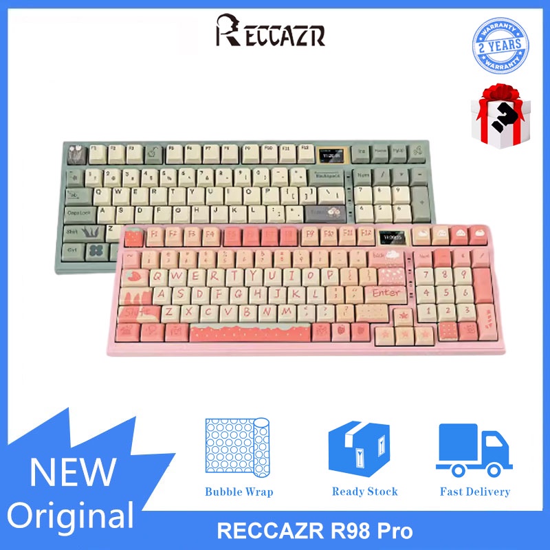 Reccazr R98 Pro คีย์บอร์ดเมคคานิคอล RGB สามโหมด | Shopee Thailand