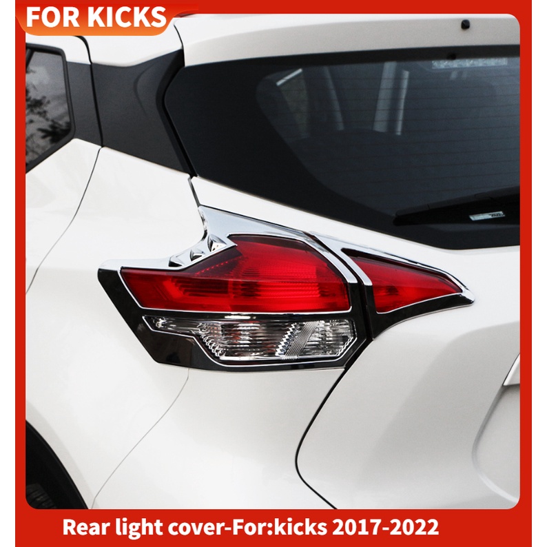 สติกเกอร์กรอบไฟท้ายรถยนต์-โครเมี่ยม-อุปกรณ์เสริม-สําหรับ-nissan-kicks-2017-2022-2-ชิ้น-ต่อชุด