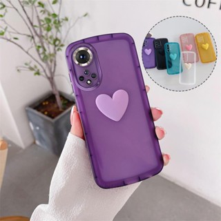 เคสโทรศัพท์มือถือ ซิลิโคนนิ่ม TPU ใส ลายหัวใจ 3D สีแคนดี้ สําหรับ Huawei Honor 90 Pro Honor 60 SE 70 Pro 90 Lite