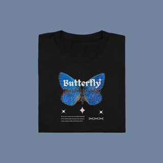 ร้อน a Butterfly Butterfly Butterfly เสื้อยืด T-shirt Unisex Cotton 100%
