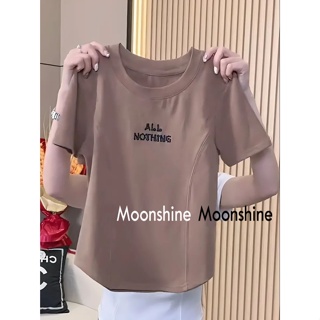 Moon เสื้อครอป เสื้อแฟชั่นผู้หญิง y2k สีพื้น สําหรับผู้หญิง ใส่ไปคลับ ปาร์ตี้ 2023 NEW 23070622