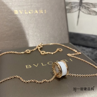 [พร้อมส่ง] จี้สร้อยคอเซรามิค สีโรสโกลด์ สีขาว สําหรับคู่รัก Bvlgari Bvlgari B.ZERO1