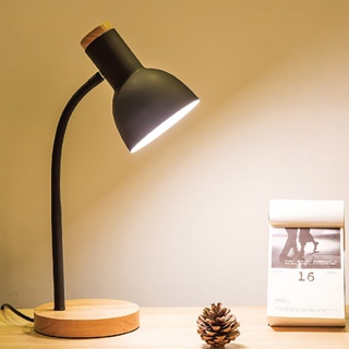 LAMPTAN โคมไฟตั้งโต๊ะสีพาสเทล Table Lamp Pastel หมุนได้ 360°ฐานไม้ ใช้กับหลอด ขั้ว E27(ไม่รวมหลอดไฟ)
