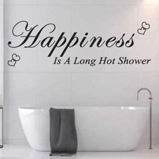 ใหม่ สติกเกอร์ติดผนังห้องน้ํา ลาย Happiness Is A Long Hot Shower สําหรับตกแต่งบ้าน DIY