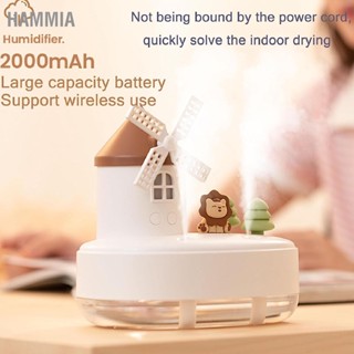 HAMMIA Windmill Music Box Humidifier Creative Bedroom Office เครื่องทำความชื้นหมุนได้แบบพกพาแบบไร้สาย