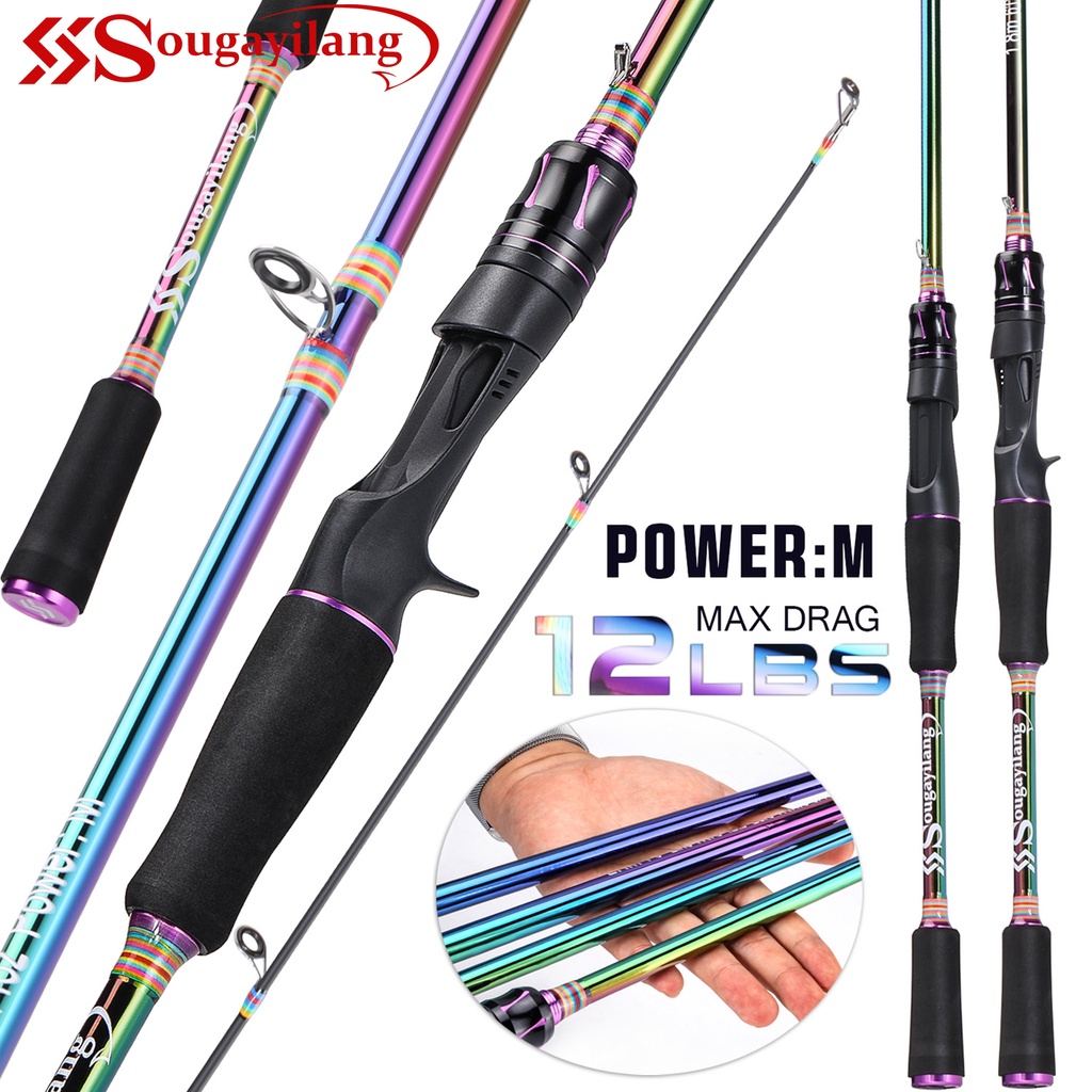 Sougayilang คันเบ็ดตกปลา M Power angling rod 2 ส่วน Spinning / Casting ...