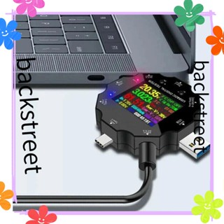 Backstreet DC เครื่องวัดกระแสไฟฟ้า USB 3.0 18 In 1 เครื่องทดสอบแรงดันไฟฟ้า แบบพกพา บลูทูธ หน้าจอสีดิจิตอล โวลต์มิเตอร์ แอมมิเตอร์ มอนิเตอร์ โทรศัพท์