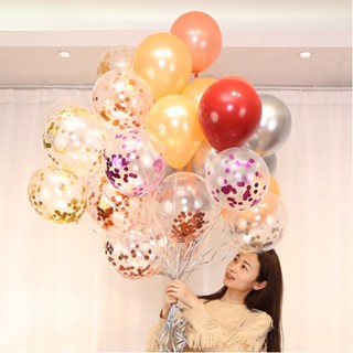 ลูกโป่งยางใส แต่งกลิตเตอร์ สีโรสโกลด์ ขนาด 12 นิ้ว สําหรับตกแต่งปาร์ตี้วันเกิด งานแต่งงาน
