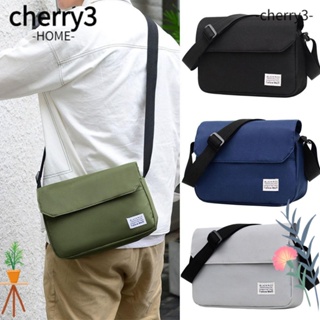 Cherry3 กระเป๋าสะพายข้าง ผ้าไนล่อน กันน้ํา สีพื้น สําหรับนักเรียน